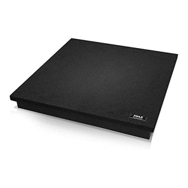 Imagem de Pyle Espuma de elevação de alto-falante com amortecimento de som – Almofadas de plataforma com isolamento de ruído acústico de áudio, estabilizador de recuo com base de borracha para monitor de