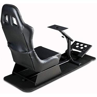 Imagem de Dshot Suporte para volante de corrida com assento de condução, simulador de corrida, reclinável de cabine com suporte de mudança de marchas para PS4, PS3, Xbox One, Xbox 360, Logitech, Thrustmaster