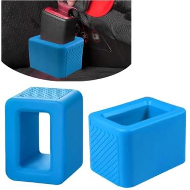 Imagem de Ygapuzi Suporte de fivela de cinto de segurança de 2 peças, reforço de fivela de cinto de segurança traseiro automático de silicone, capa de segurança de fivela de cinto de segurança de fácil acesso