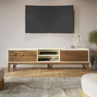 Imagem de Rack Para Tv Até 60 Polegadas 2 Gavetas 180cm Retrô Bali Yescasa Bege/garapa