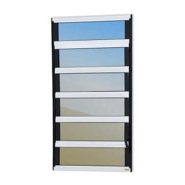 Imagem de Janela De Aluminio Basculante Elite Vidro Reflex 120cm X 100cm Brimak Mix Preto