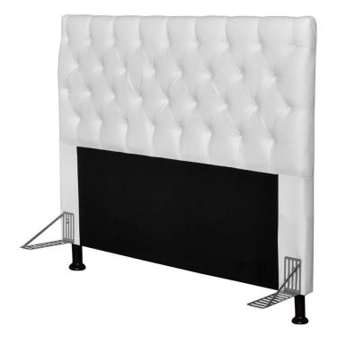 Imagem de Cabeceira Cristal 1,95 Cm Cama Box King Size Corino Branco