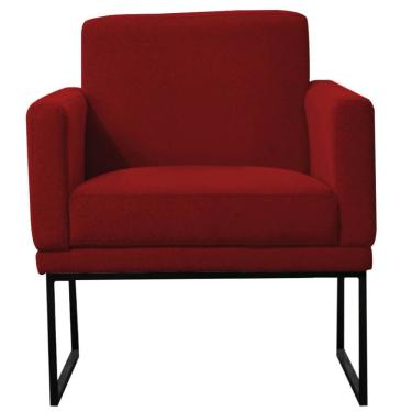 Imagem de Poltrona Decorativa Juliette Suede Com Armação Preta Metal