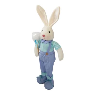 Imagem de Coelho Algodão Doce Camisa Xadrez E Calça Azul 60 Cm