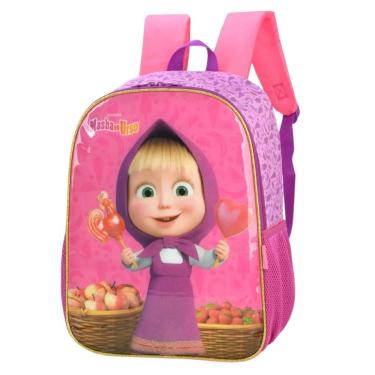 Imagem de Mochila Costas Infantil Escolar Menina Masha E O Urso Rosa