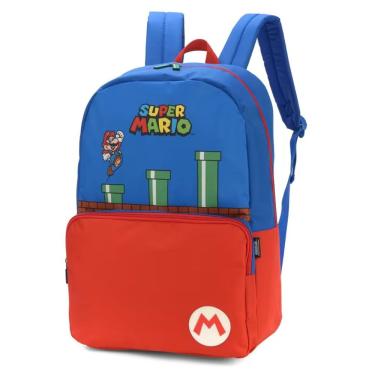 Imagem de Mochila Costas Juveni Nintendo Super Mario Bros Azul Luxcel