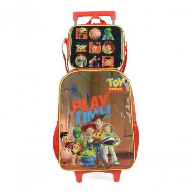 Imagem de Kit Mochila Rodinha Lancheira Escolar Infantil Toy Story
