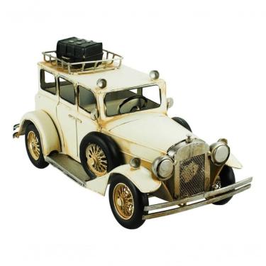 Imagem de Carro Branco Antigo 17x14x32cm Estilo Retrô - Vintage