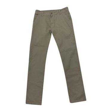 Imagem de Calça Sarja Adulto Masculina Com Bolso Embutido - Olv Jeans, Bege, 40