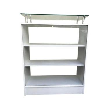 Imagem de Balcão Expositor vitrin Com Prolongador Expositor Mdf Branco - Suprema Móveis