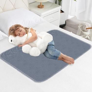 Imagem de HUNAIGEE Protetor De Assento Reutilizável Para Cadeira, Incontinência, Absorvente, Lavável, À Prova D'Água, Adultos, Idosos, Crianças, Animais Estimação (35 X 60 Polegadas), Cinza