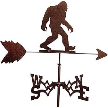 Imagem de FOEDOY Cata-Vento De Metal Instrumento Medição Da Direção Do Vento Instalação Telhado Cena Fazenda Jardim Acessórios Art Déco (Sasquatch)