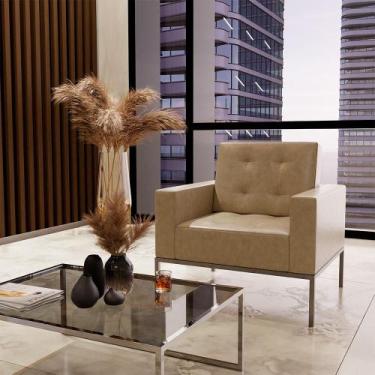 Imagem de Poltrona Isis Revestimento Sintético Bege - Modern