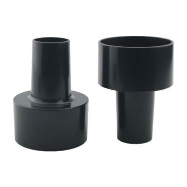Imagem de WELWIK 2 peças de adaptador universal de mangueira de aspirador de pó de 6,5 cm a 3,5 cm peças de reposição para aspirador de pó de plástico para aspirador de pó aspirador de pó seco e molhado preto