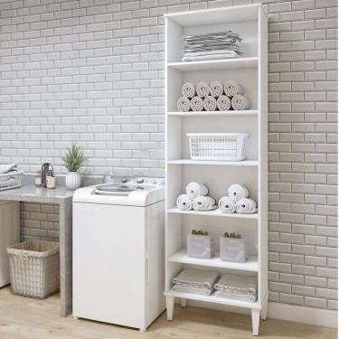 Imagem de Armário Multiuso Aracaju 5 Prateleiras Branco - Kaiki Móveis