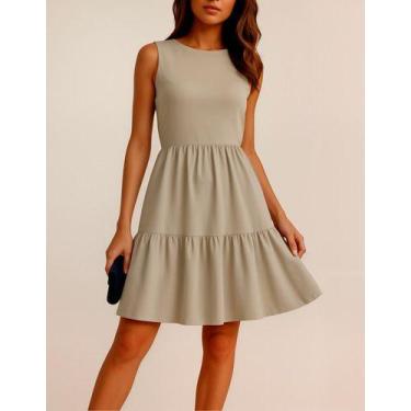 Imagem de Vestido Xadrez Curto Festa Junina - Casual Dress, Off, White, M