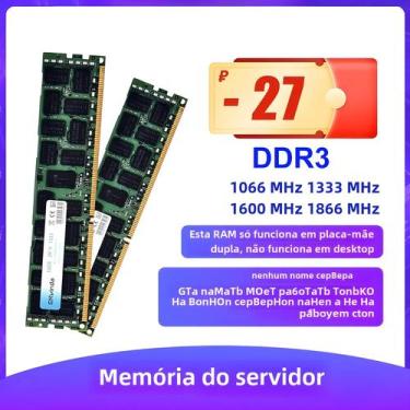 Imagem de Memória RAM DDR3 para Servidor - 4GB, 8GB, 16GB, 32GB (Reg ECC) - 1333