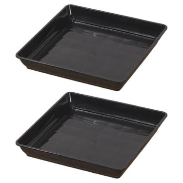 Imagem de Tabuleiros Para Vasos,2 Unidades Pratos Quadrados Para Vasos - Prato para Plantas Profundo e Resistente para Gotejamento, para Uso em Viveiro, Estufa e Jardinagem de Parapeito