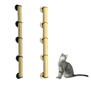 Imagem de Arranhador Gigante para Gatos, Torre de Sisal 2 Metros, Fixação na Parede sem Furos, Carpete Resistente (PRETO)