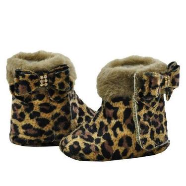 Imagem de Sapatinho de Bebê Bicho de Pé - Bota Feminina c/ Fecho e Laço - Camurç