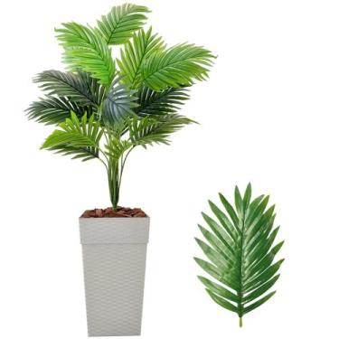Imagem de Planta Palmeira Artificial com Vaso Cores Casca Pinus Casa - Flor Imp