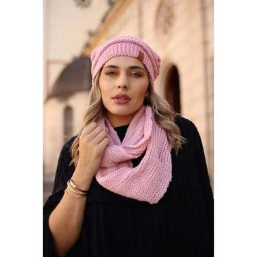 Imagem de Conjunto Touca Caída Gorro Beanie Masculino E Feminino Com Cachecol Go