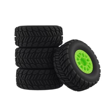 Imagem de NMNRC Pre Glued Wheel and Tire Plastic Rim Rubber for Arrma 1/16 Mojave Grom RC Car Upgrades Part Green