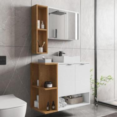 Imagem de Conjunto Gabinete e Espelheira Rennes Branco Naturale - CASA H