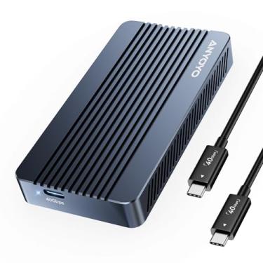 Imagem de ANYOYO Gabinete SSD M.2 NVMe de 40 Gbps, instalação gratuita, gabinete de alumínio USB 4 NVMe SSD compatível com Thunderbolt 5/4/3/USB 4/3.2/3.1/3.0/2.0 para M&B+M-Key SSD 2230/2242/2260/2280(TBU405M1