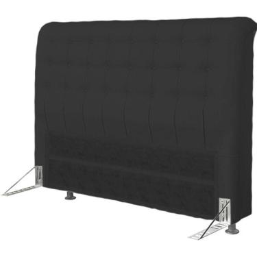 Imagem de Cabeceira Dama 1,60 Cm Cama Box Queen Suede Preto
