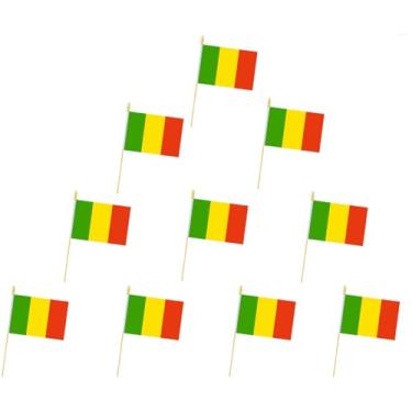 Imagem de Bandeiras do Mali, mini bandeira do Mali, pequena bandeira, para festas, lojas e bares e celebrações do Dia Internacional. (Mali)