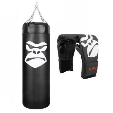 Imagem de Saco Boxe Profissional Boxe 90 Cm + Luva Bate Saco PRO Adulto Muay Tha
