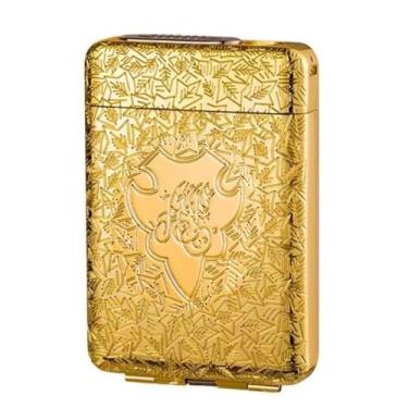 Imagem de OLDENDO Caixa de cigarro de metal com isqueiro king size pacote portátil 16 peças cigarros regulares isqueiros USB caixa de cigarros 2 em 1 recarregável isqueiro elétrico sem chama à prova de vento