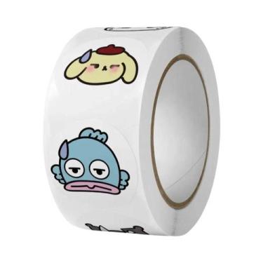 Imagem de Rolo De Adesivos Sanrio Fofos 500pcs Cinnamoroll My Melody Kuromi Ades