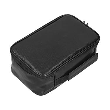 Imagem de AUNMAS Caixa de Arquivos à Prova de Fogo Documento à Prova d'água e Bolsa de Fogo Caixa de Armazenamento de Arquivos Portáteis de Com Bloqueio (Preto)