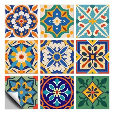 Imagem de CHGCRAFT 36 peças 9 estilos adesivos coloridos de azulejo de patten geométrico formas simples adesivos de azulejo de parede à prova d'água adesivos autoadesivos para cozinha banheiro arte de parede 10