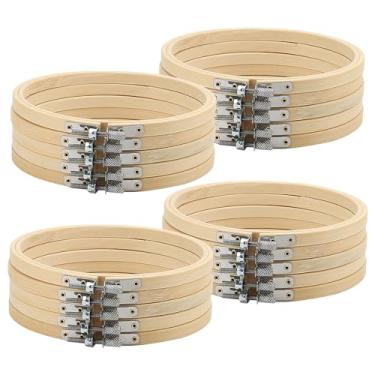 Imagem de SENJEOK Bastidor De Bambu Para Bordado, 20 Peças, 6 Polegadas, Anel Circular Ajustável Ponto Cruz, Costura Artesanal, Projeto Faça Você Mesmo, Decoração