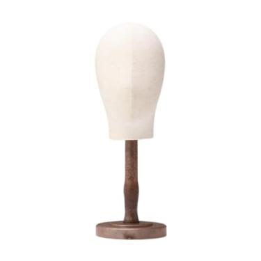 Imagem de Ysyqkn Suporte para Peruca, Cabeça de Manequim, Tecido, Suporte para Chapéu, Suporte Multifuncional para Exibição de Perucas, Cabeça de Manequim para Cobertu, Médio de Cores Antigas