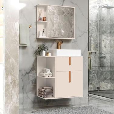 Imagem de Kit Armário Organizador Gabinete Para Banheiro Com Espelheira E Cuba 2