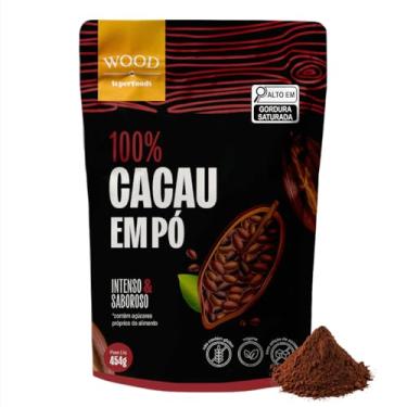 Imagem de Cacau Em Pó Alcalino Natural 100% Cacau 454g - Wood Superfoods