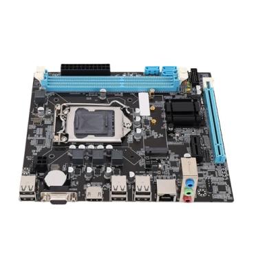 Imagem de Placa-mãe para jogos LGA 1155 2ª - Chipset H61, 6 USB 2.0, DDR3, M.2 NVMe, LAN de 100Mbps, Micro ATX, compatível com I3/I5/I7