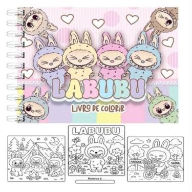 Imagem de Livro De Colorir Labubu Bobbie Goods Rosa 50 Folhas Capa Dura180G