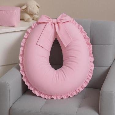 Imagem de Almofada de Amamentação menina grande com laço e babado rosa - MONZILL
