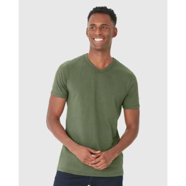 Imagem de Camiseta Básica Masculina Gola V Malwee Ref. 04422, Verde 5, G