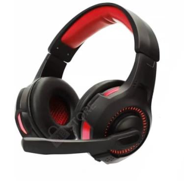 Imagem de HEADSET GAMER COM MICROFONE DE LAPELA COMPATÍVEL PC E GAMES ERGONÔMICO E CONFORTÁVEL (Preto com Vermelho)