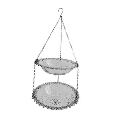 Imagem de WeiLaiKeQi Alimentador de pássaros para áreas externas, banheira suspensa para pássaros, ornamento, prato para beber, tigela de alimentação para banheira de, Cinza