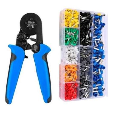 Imagem de Kit Alicate Crimpar Prensa E 1200 Terminais Ilhós Isolados - Kadê
