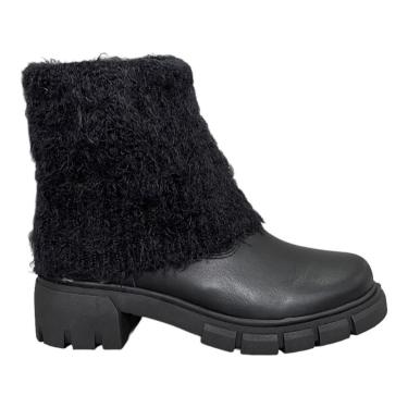 Imagem de Bota Feminina Via Telli Cano Médio com Pelinho 1871 Preta-Feminino