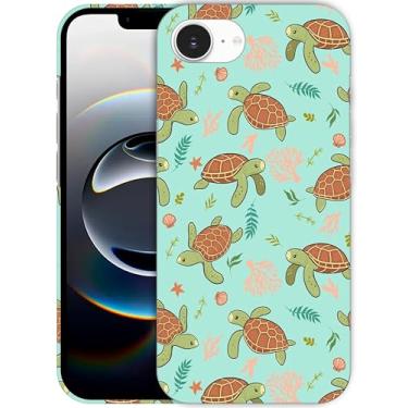 Imagem de SM CASES Capa para iPhone 16e - Padrão de Tartarugas Design Impresso 3D Capa de Plástico Rígido Compatível com iPhone 16e
