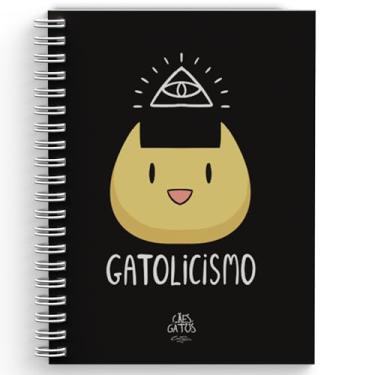 Imagem de Caderno Pautado A5 Capa Dura 160 Páginas - Wire-o - Gatolicismo - Cães e Gatos